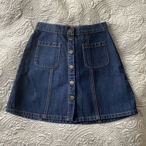 BDG button up denim skirt